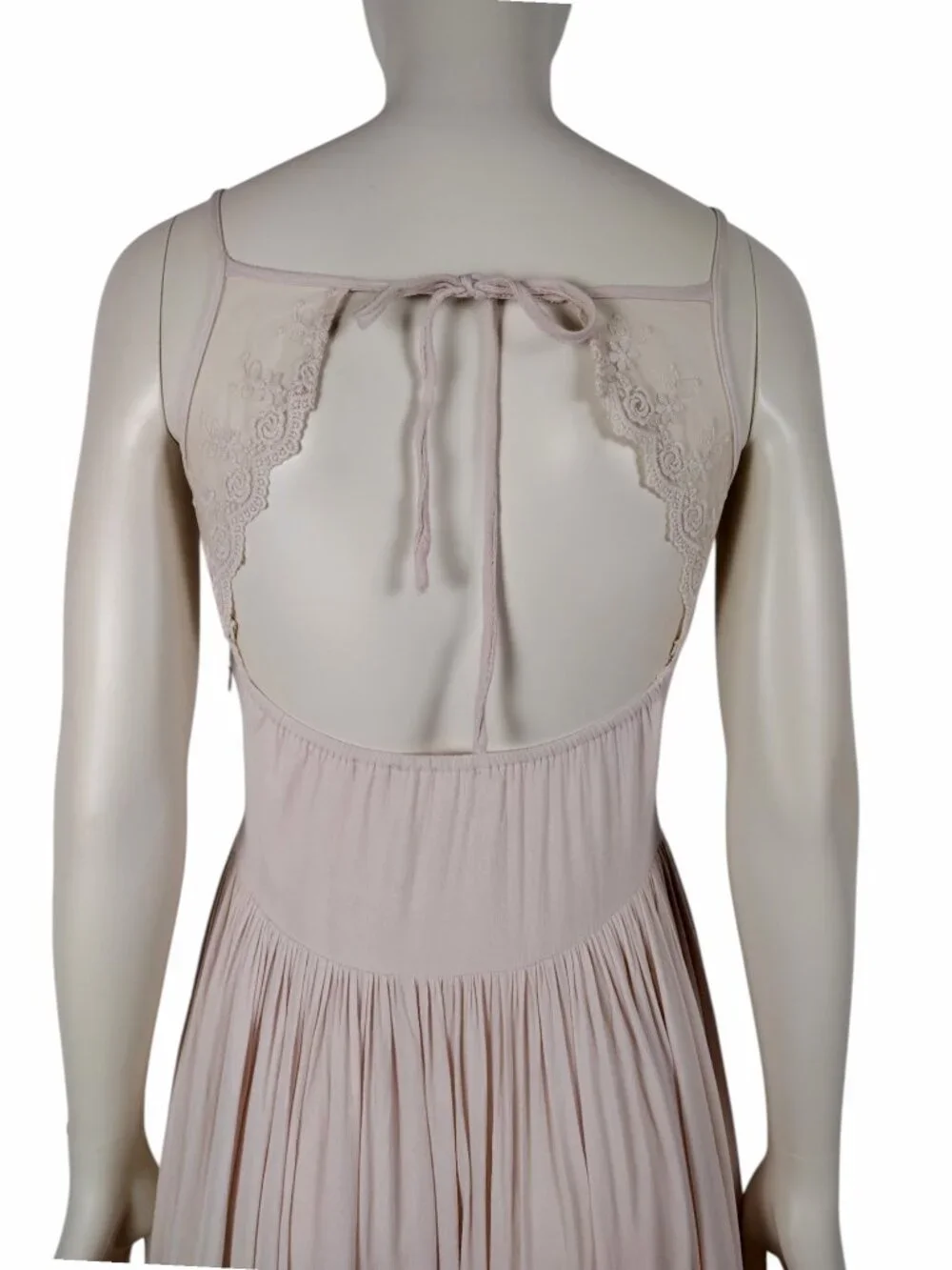 Joy Folie Mia Joy Blush Pink Tiered Lace Full Skirt Boho Maxi Dress Size 14